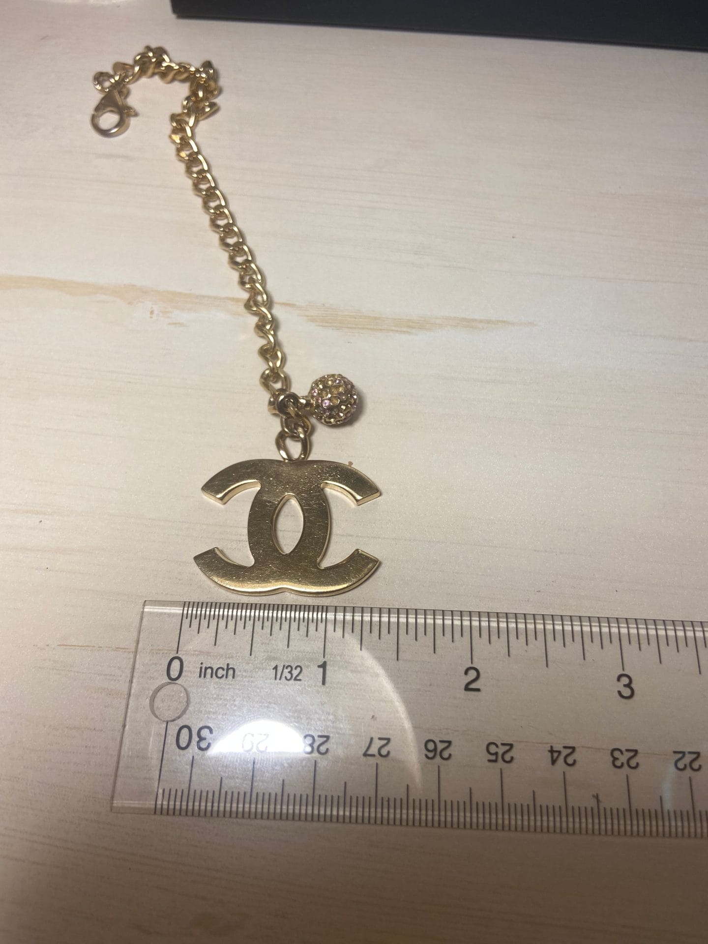 CHANEL Vintage CC Logo 24KT Gold Plated Bracelet w/ Charm