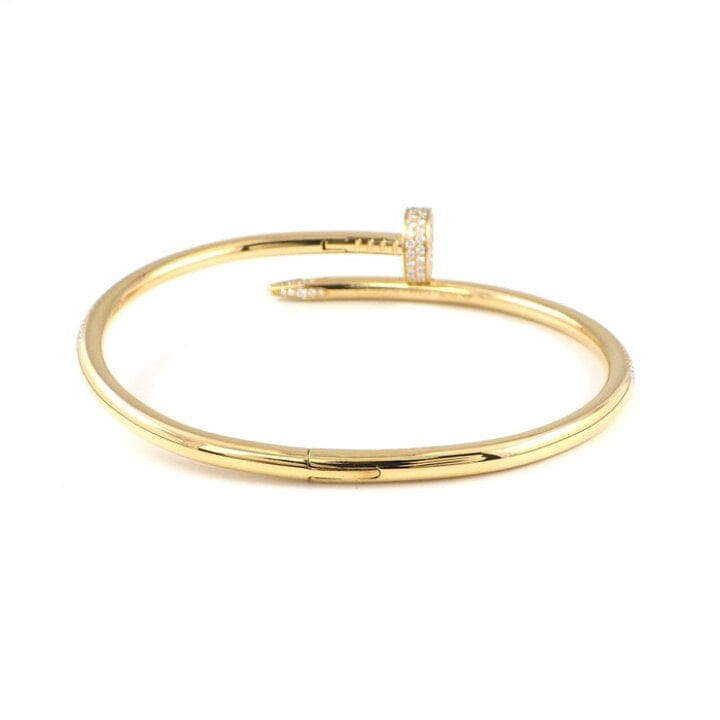 Cartier Diamond-Paved Juste Un Clou 18KT Yellow Gold Bracelet Size 18