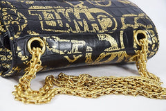 CHANEL Gold Graffiti Crocodile Embossed Mini 2.55 Reissue Classic Flap Bag