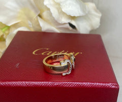 Cartier 2C de Cartier Diamond 18KT Yellow Gold Ring Size 5