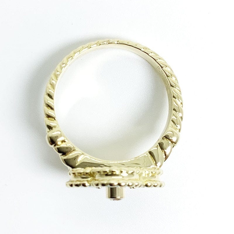 Van Cleef & Arpels Diamond Turquoise Vintage Alhambra Ring