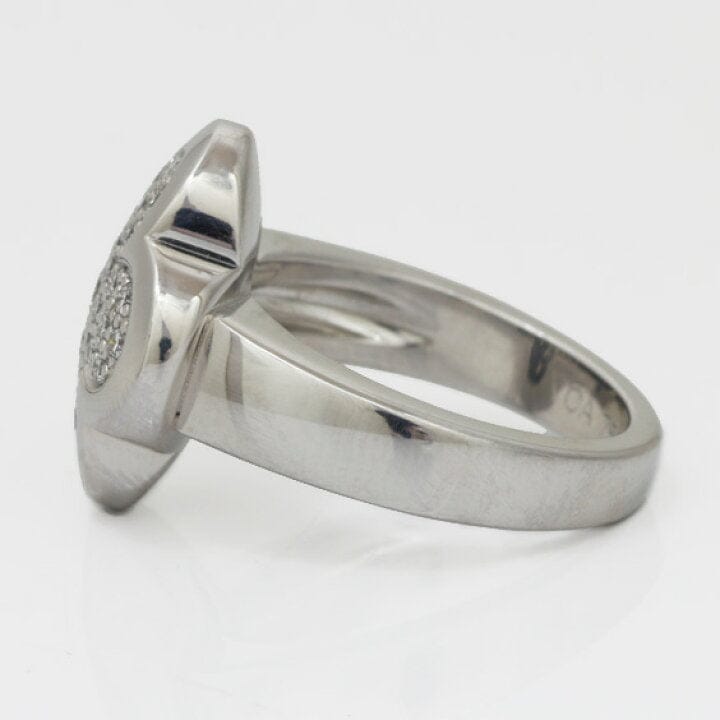 Van Cleef & Arpels Diamond Pure Alhambra 18Kt White Gold Ring Size 5