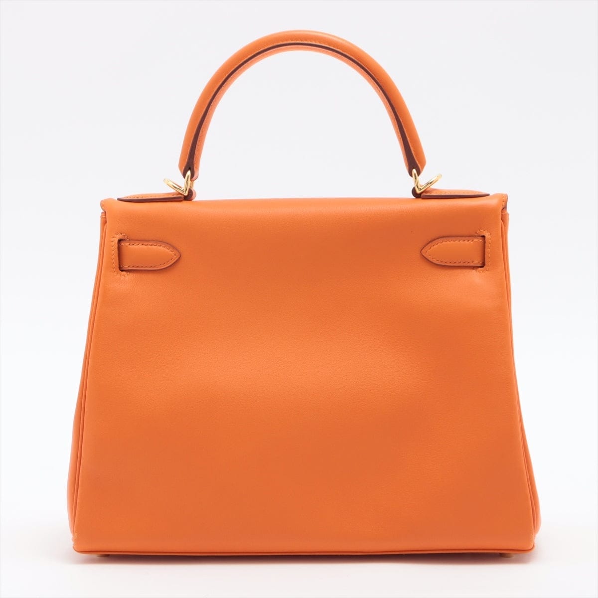 HermÃ¨s Kelly 28 Taurrilon Clemence Orange Leather Gold Hardware Bag Satchel