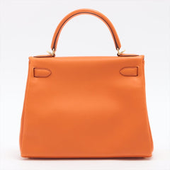HermÃ¨s Kelly 28 Taurrilon Clemence Orange Leather Gold Hardware Bag Satchel