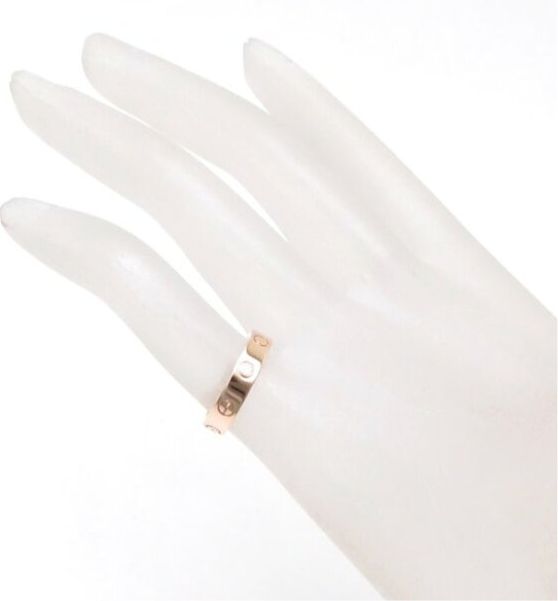 Cartier 1P Diamond 18KT Rose Gold Wedding Love Ring Size 51/ US 5.5