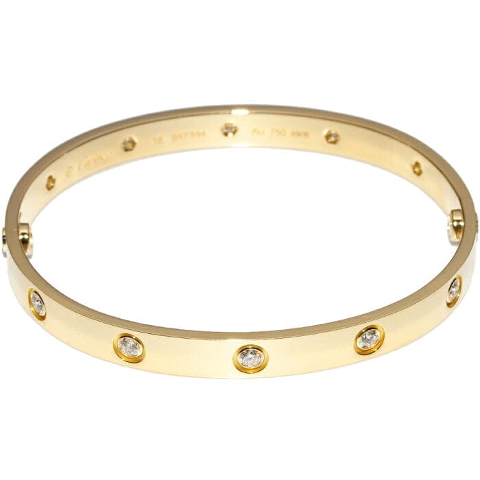 Cartier 10P Full Diamond 18KT Yellow Gold Love Bracelet #18