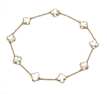 Van Cleef & Arpels Pure Alhambra 18K Mother of Pearl 9 motifs Necklace