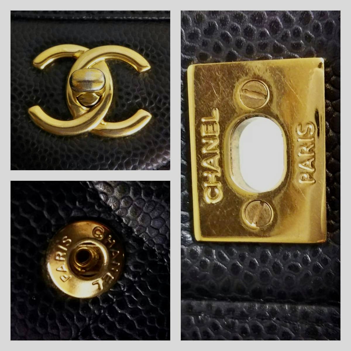 CHANEL Black Caviar Gold Hardware Jumbo 30cm Double Flap Bag