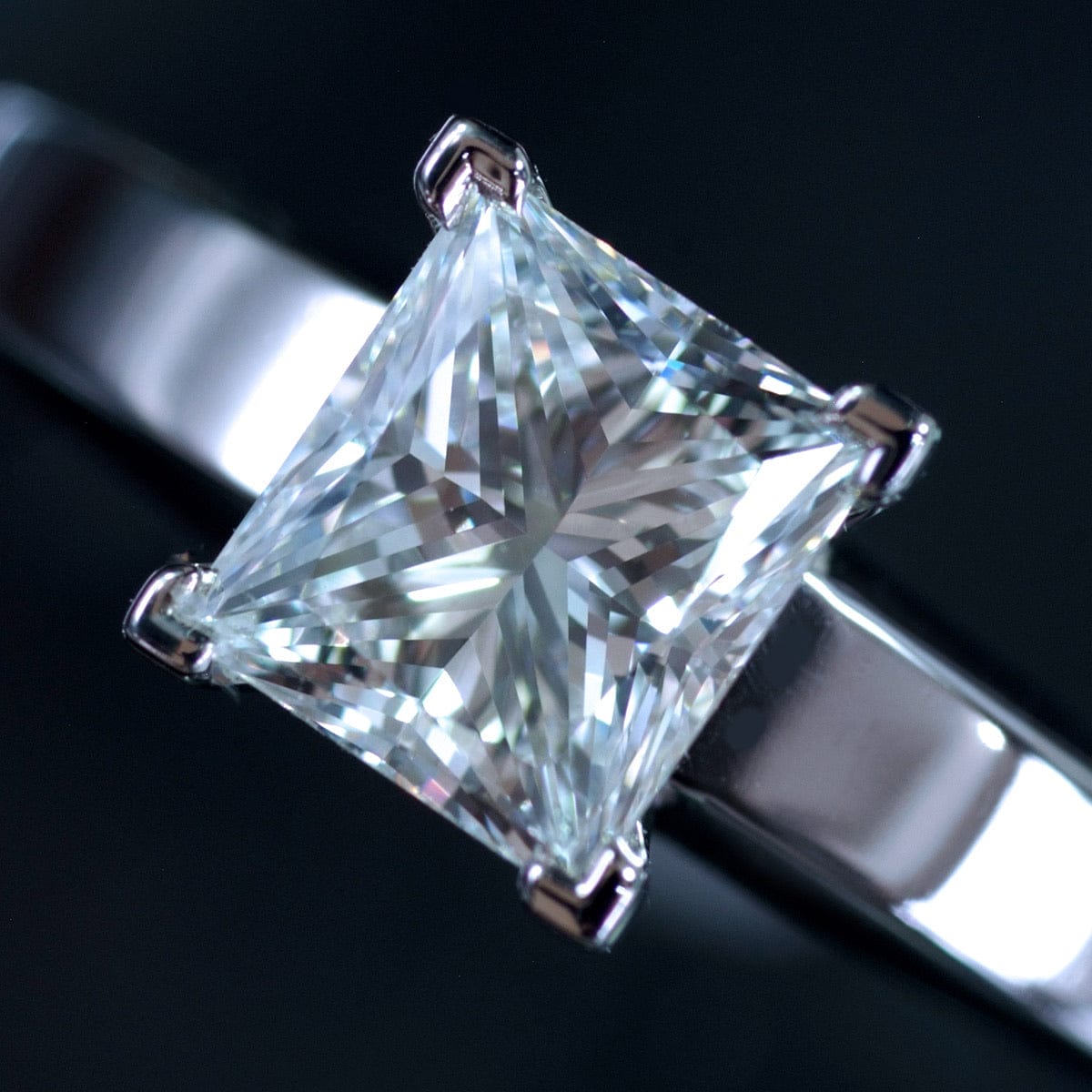 Rare Cartier 1.15ct E VS1 Princess Cut Diamond Engagement/ Wedding Ring
