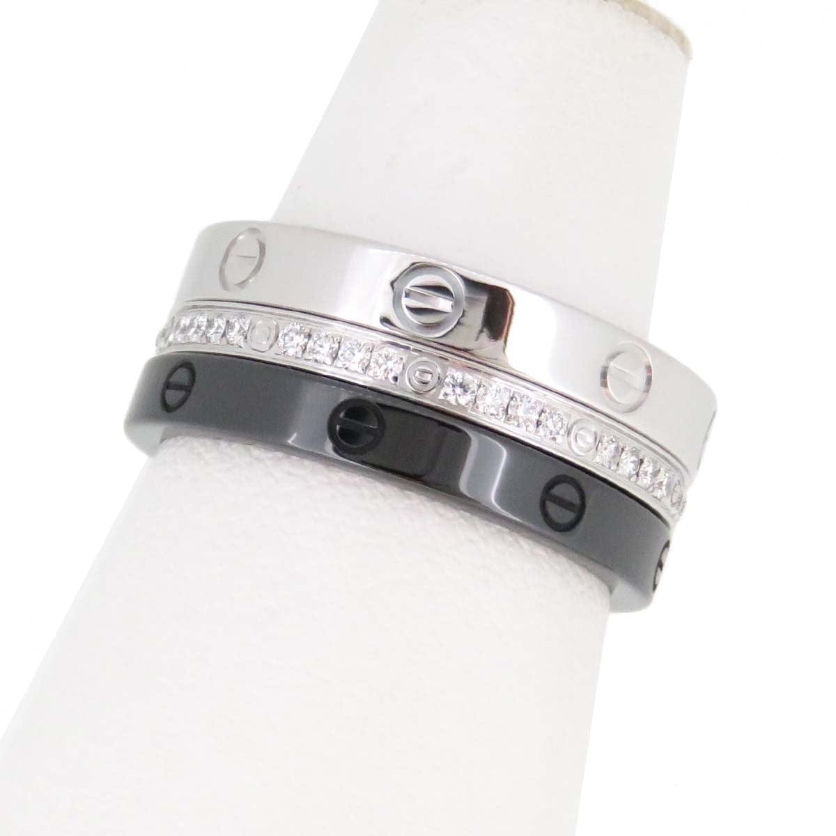 Cartier 3 Piece Diamond Ceramic Love Ring #50/ US 5