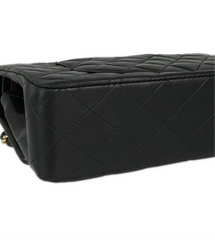 CHANEL Black Lambskin GHW 25 Double Flap Handbag