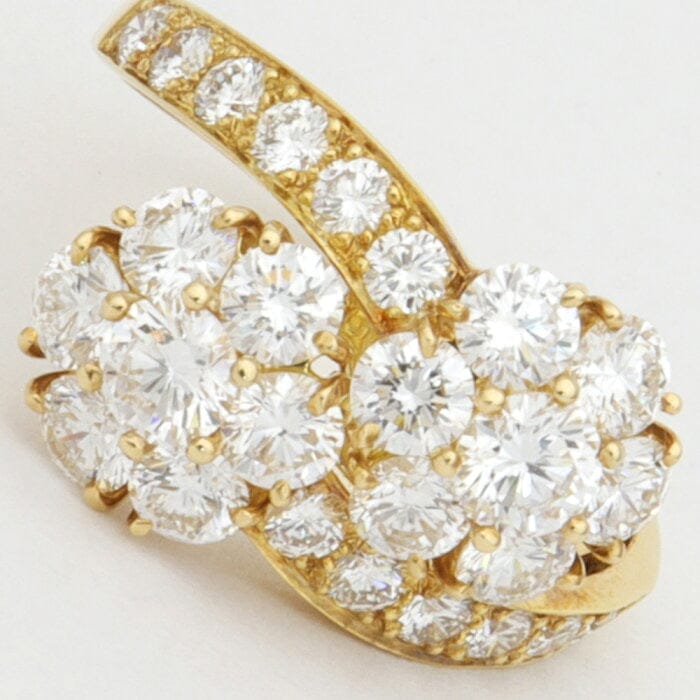 Van Cleef & Arpels Diamond Fleurrette Bypass 18KT Gold Ring #59/ US 5