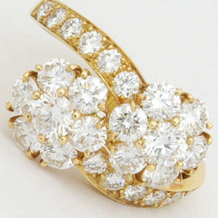 Van Cleef & Arpels Diamond Fleurrette Bypass 18KT Gold Ring #59/ US 5