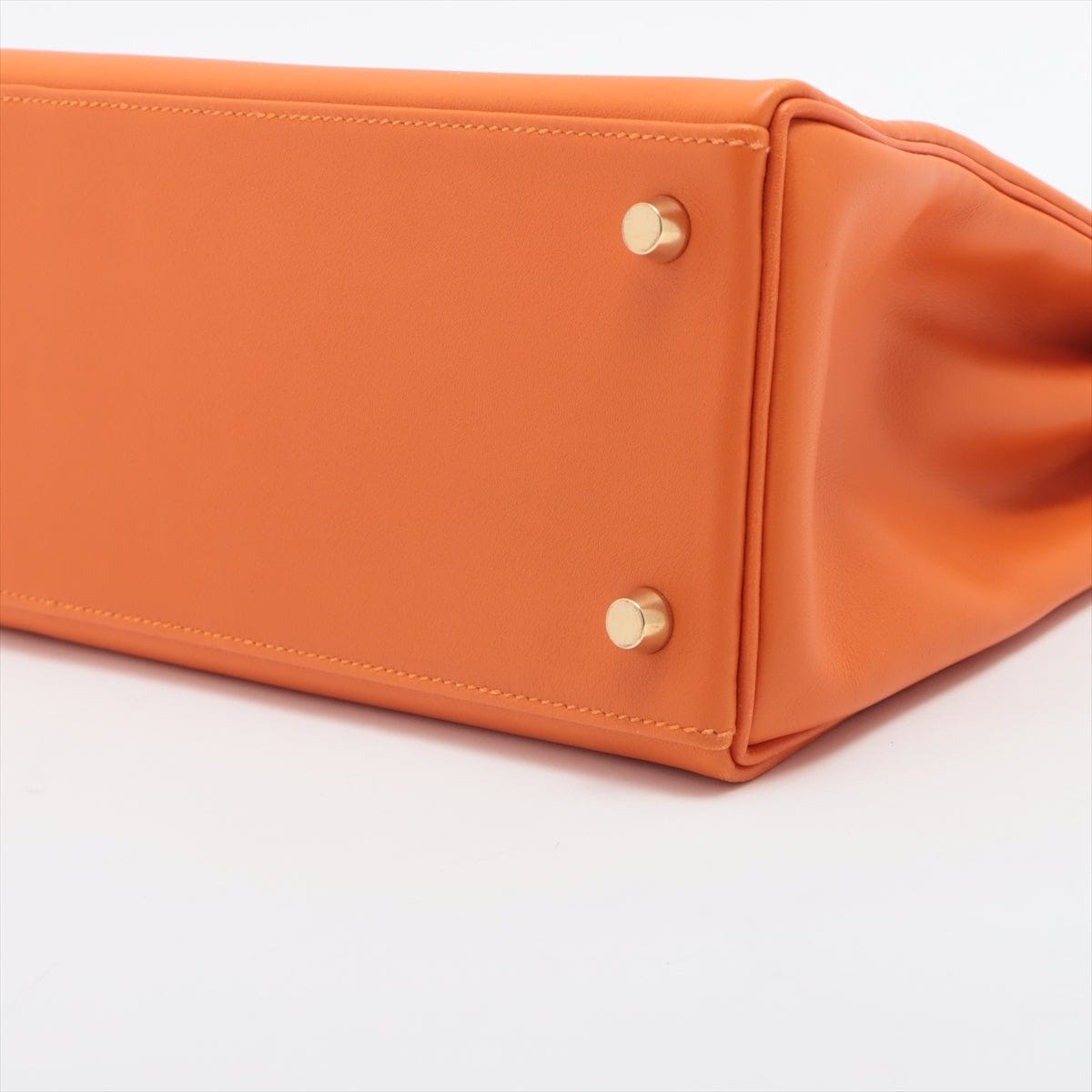HermÃ¨s Kelly 28 Taurrilon Clemence Orange Leather Gold Hardware Bag Satchel