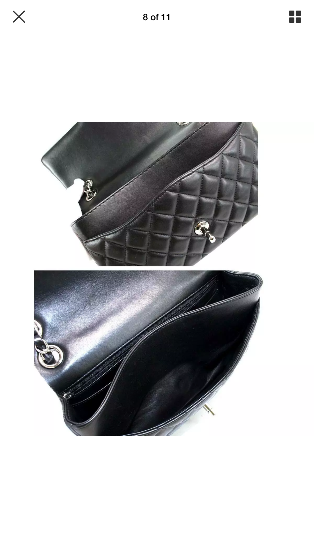 CHANEL CC Embellishments Double Flap Black Caviar Handbag