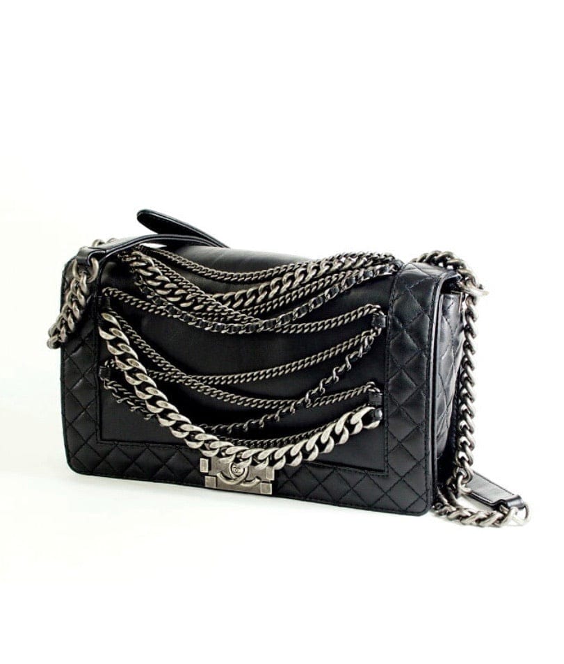 CHANEL Le Boy EnChained Back Lambskin Handbag