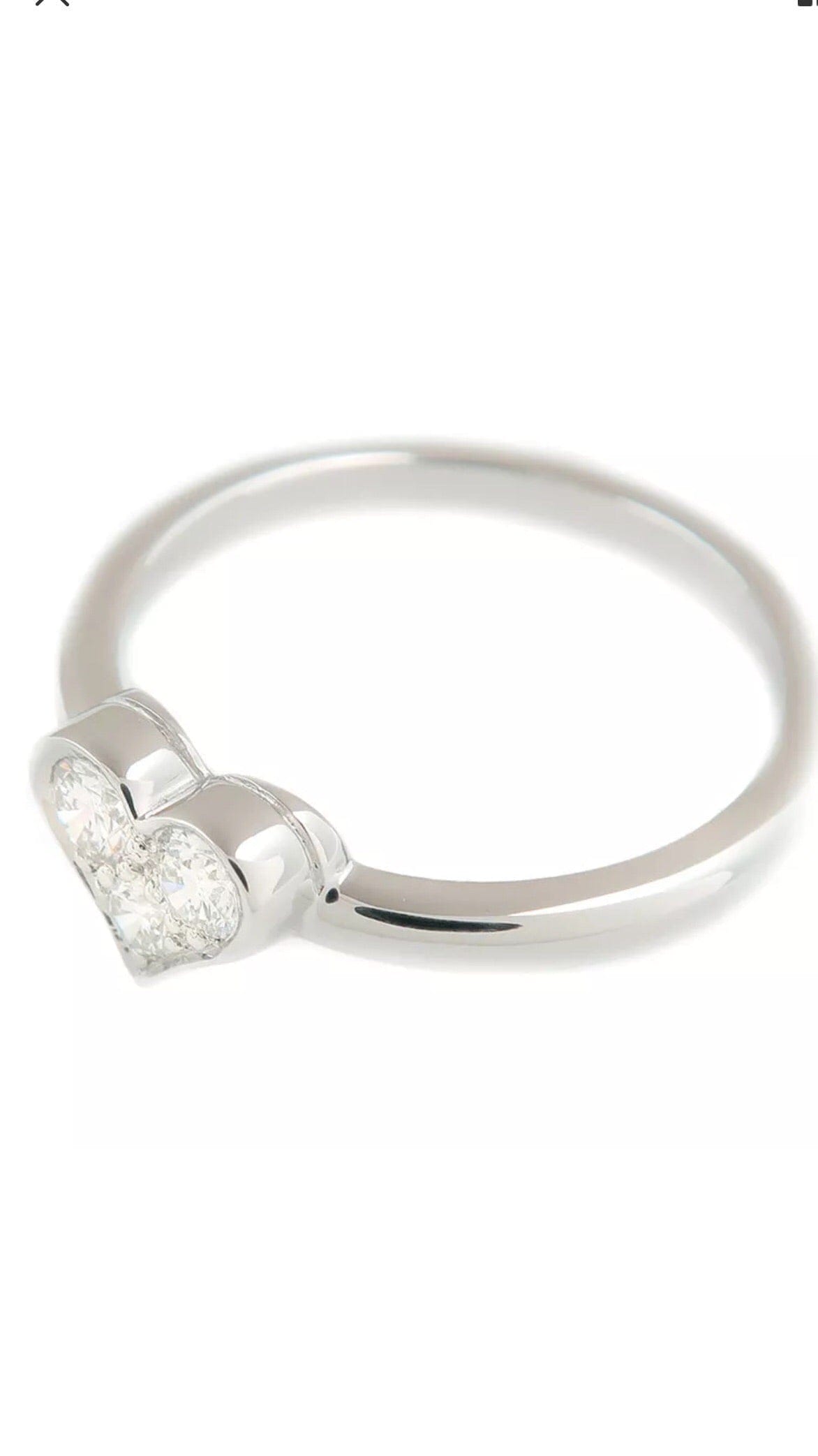 Tiffany & Co. PT950 Diamond Sentimental Heart Ring Sz 5