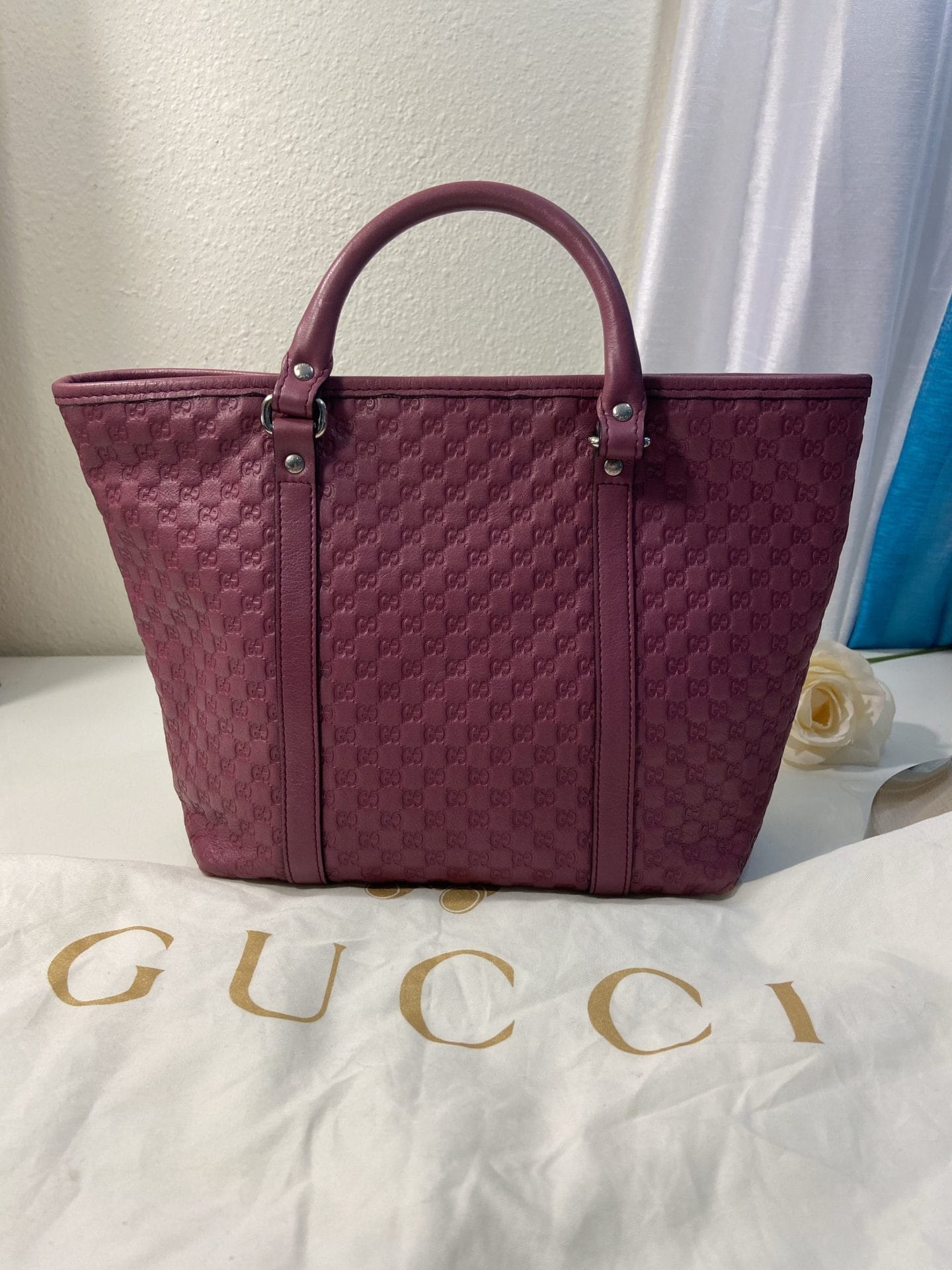 Gucci Pink Guccissima Leather Small Tote Bag