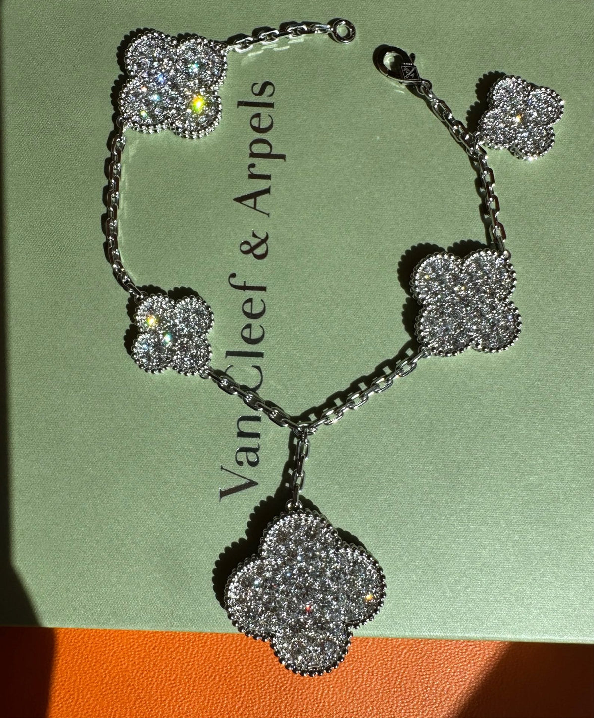 Van Cleef & Arpels Diamond-Paved Magic Alhambra 5-Motif Bracelet