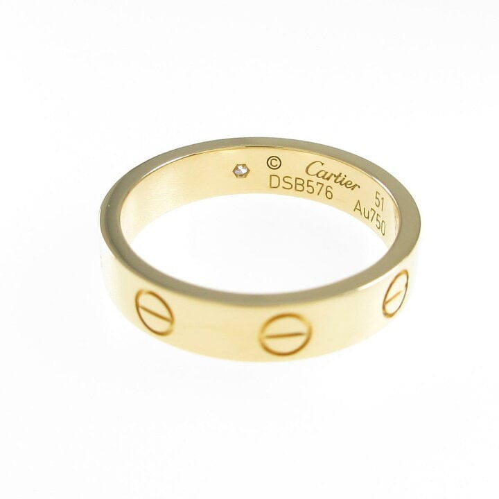 Cartier 1P Diamond 18KT Yellow Gold Love Ring Size 51/ 5.5