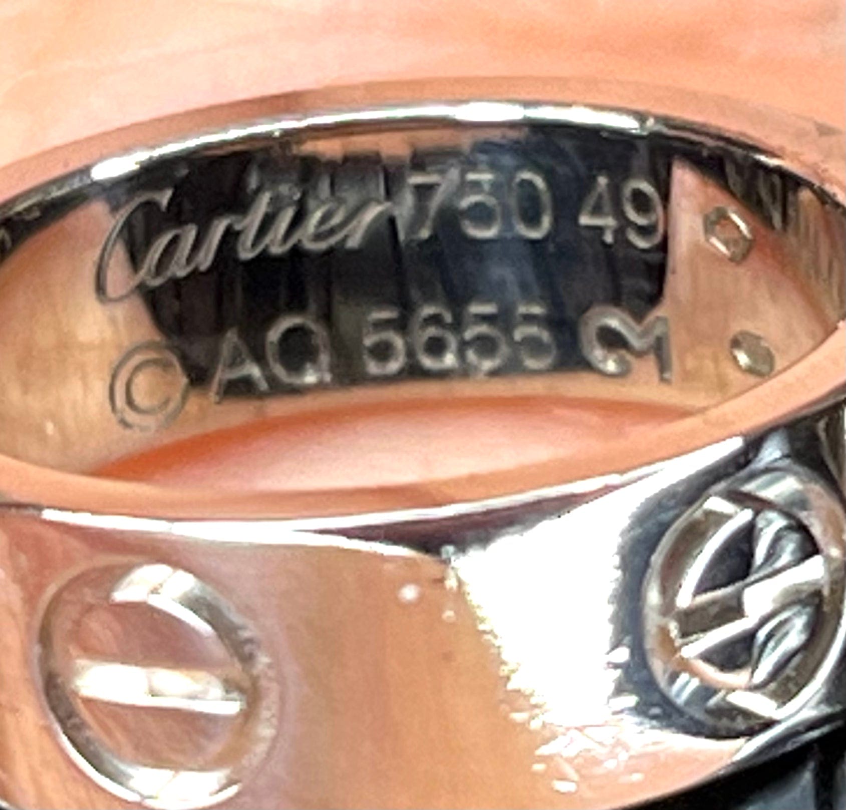 Cartier 18KT White Gold Love Ring Size 49