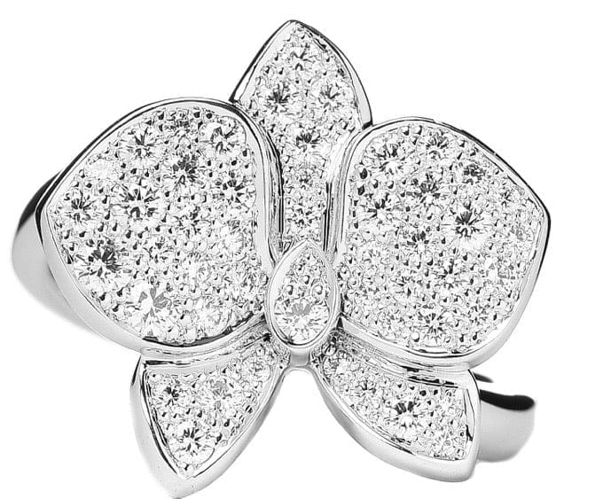 Cartier Diamond Large Caresse Dâ€™Orchidees Flower Ring
