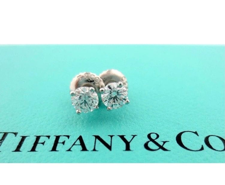 Tiffany & Co. 0.56cts Diamond Solitaire Platinum Ear Studs