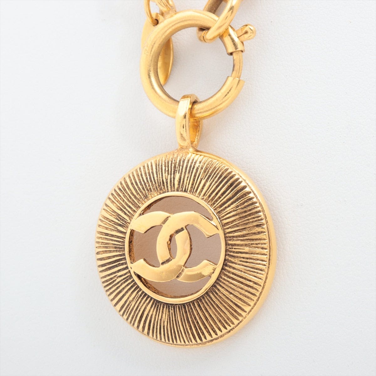 Vintage CHANEL 24Kt Gold CC Medallion Long Necklace