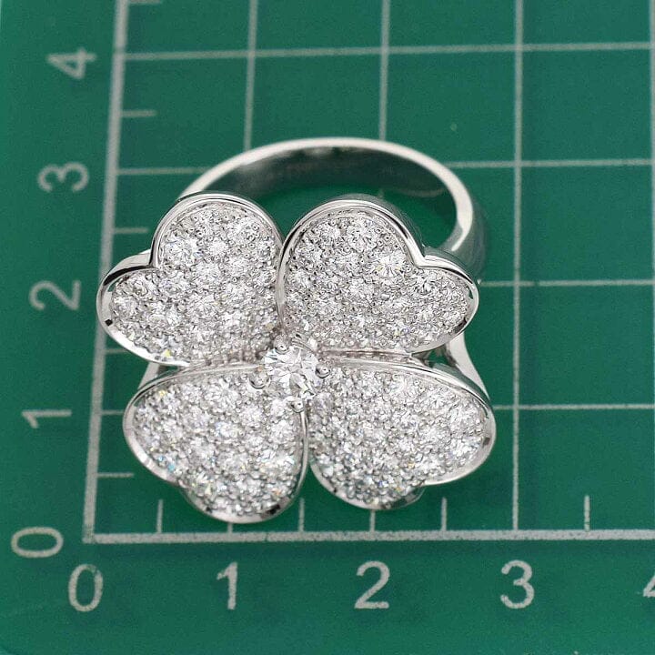Van Cleef & Arpels Diamond Cosmos Ring, 18KT White Gold, Large Model
