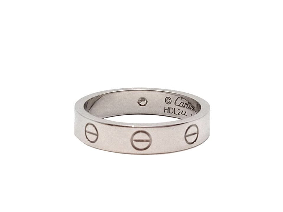 Cartier 1P Diamond Mini Wedding Love Ring 18KT White Gold #53