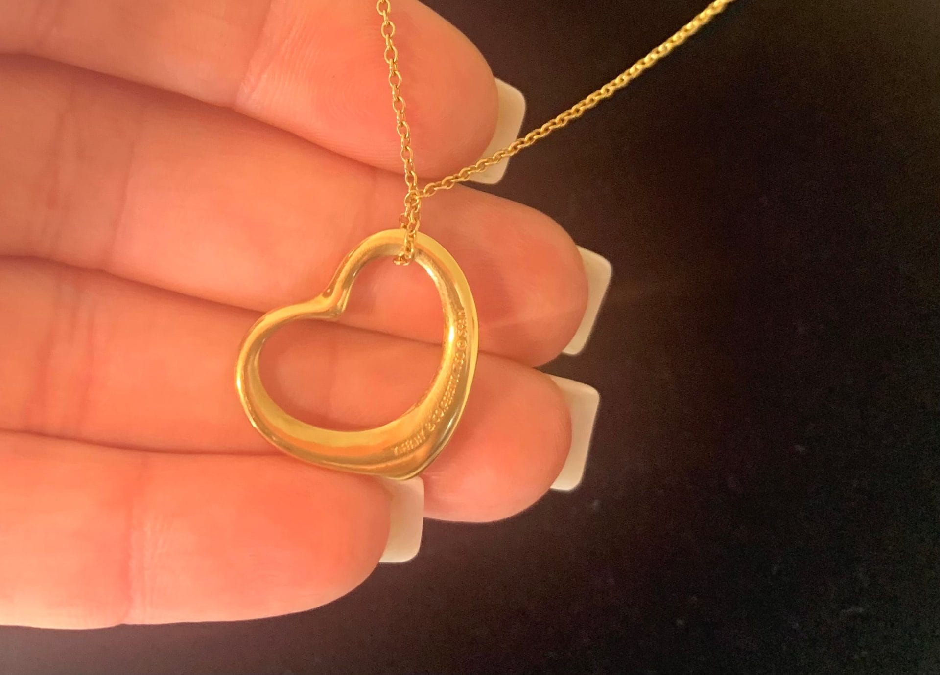 Tiffany 18KT Yellow Gold Elsa Perretti Open Heat Necklace