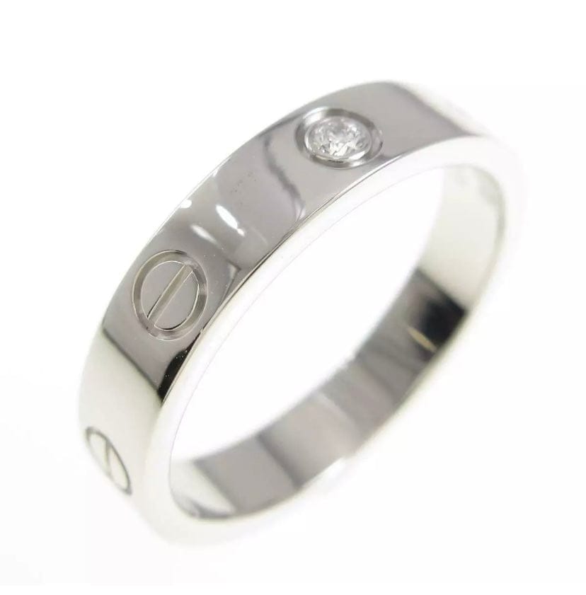 Cartier Diamond Wedding 18KT White Gold Love Ring w/ Certificate