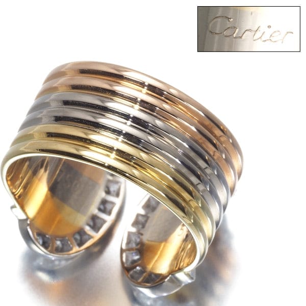 Cartier 2C de Diamond 18KT Gold Trinity Ring #54/ 6.5