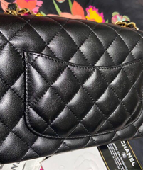 CHANEL Black Lambskin Lucky Charm Embellished Classic Flap Bag