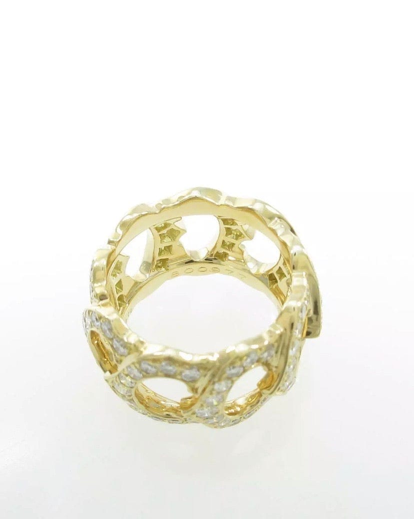 Cartier C de Cartier Full Paved Diamond 18KT Yellow Gold Ring #50