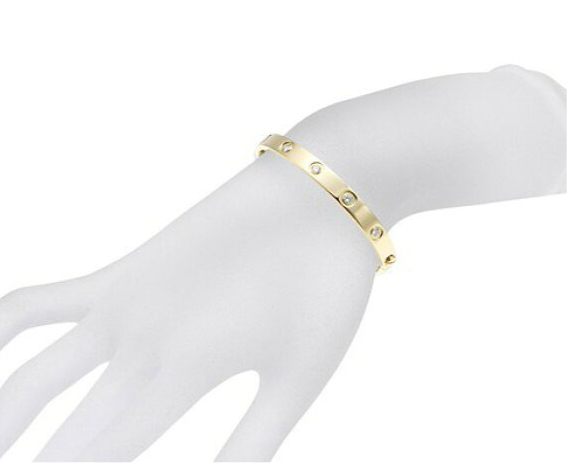 Cartier 10P Full Diamond 18KT Yellow Gold Love Bracelet #16