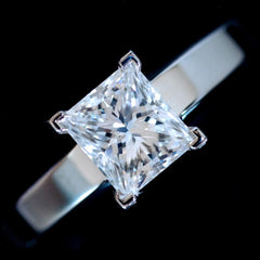 Rare Cartier 1.15ct E VS1 Princess Cut Diamond Engagement/ Wedding Ring
