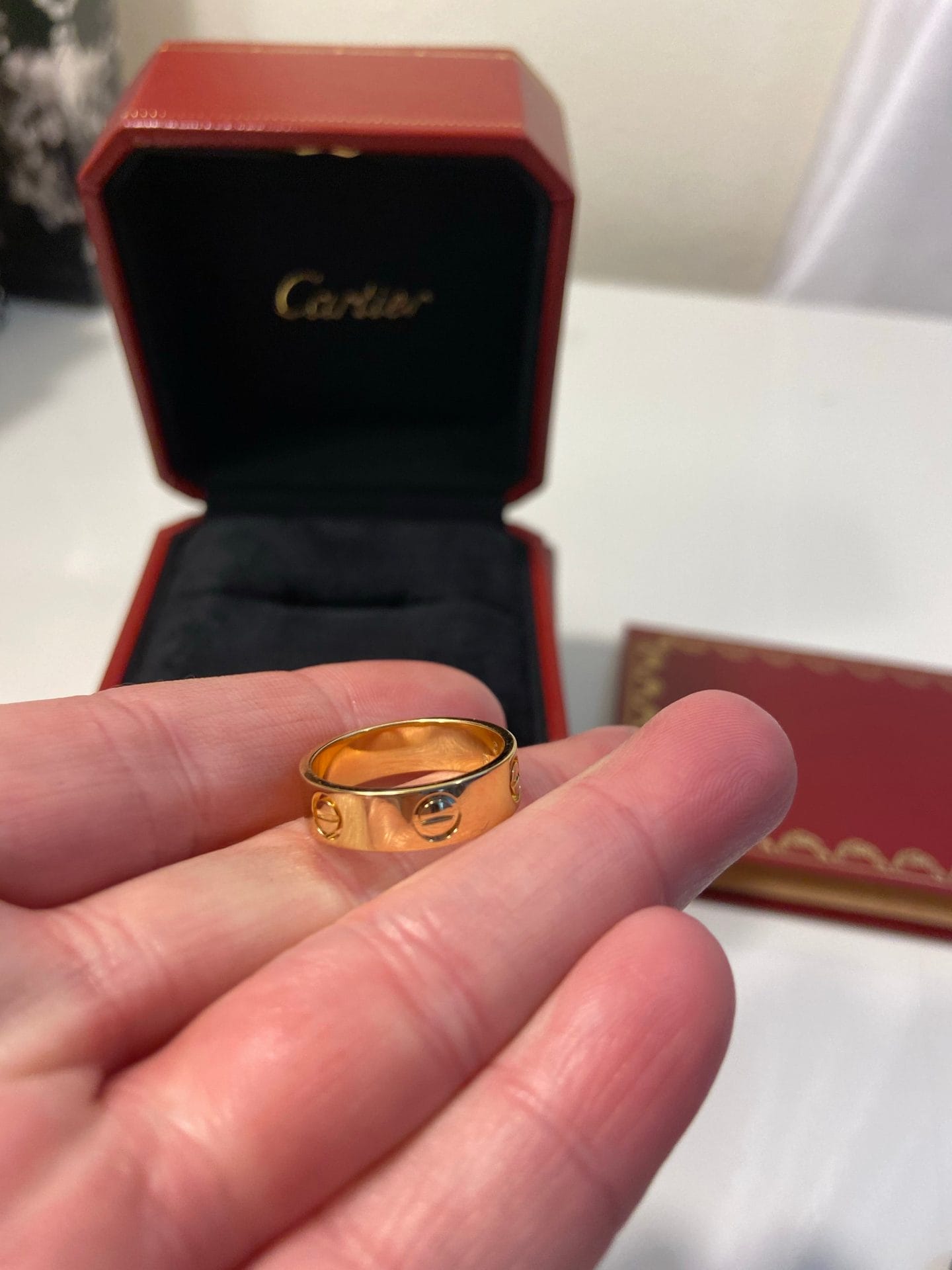 Cartier Love Ring 18KT Yellow Gold Screw Motif #54/7