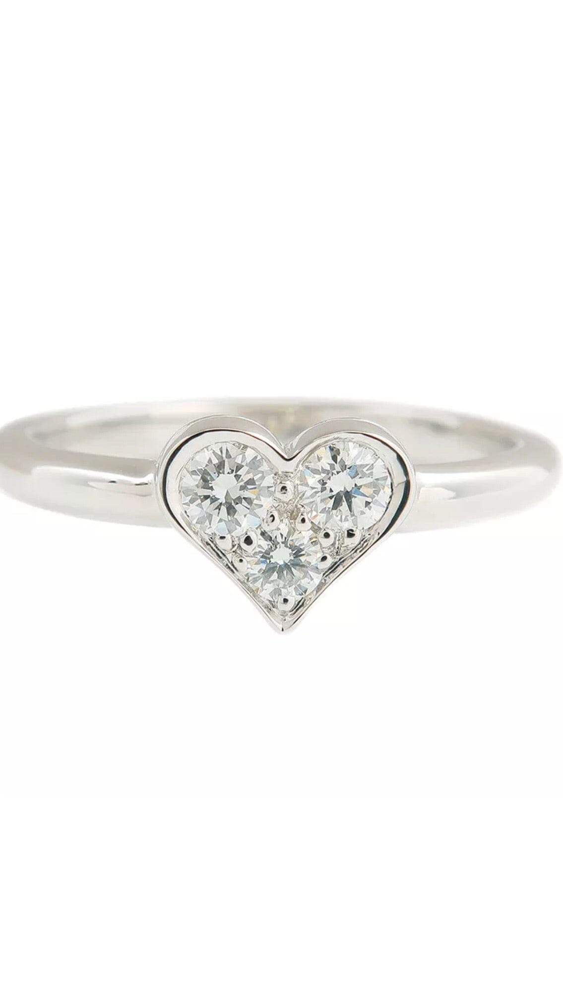 Tiffany & Co. PT950 Diamond Sentimental Heart Ring Sz 5