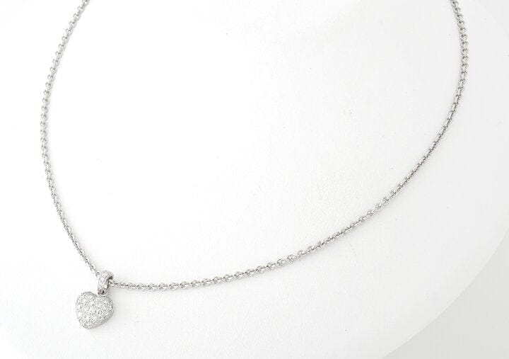 Cartier Full Diamond Paved Heart Necklace