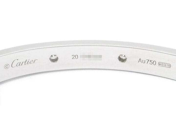 Cartier Diamond Full 18KT White Gold Love Bracelet Size 20 w/ Cert