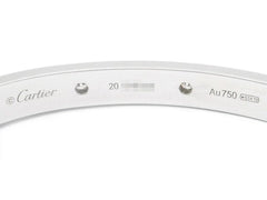 Cartier Diamond Full 18KT White Gold Love Bracelet Size 20 w/ Cert