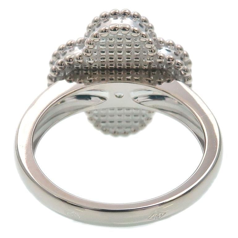 Van Cleef & Arpels Diamond Mother of Pearl Alhambra Ring Size 51/ US 5.5