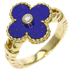 Van Cleef & Arpels Lapis Lazuli Vintage Alhambra 18KT Yellow Gold Ring