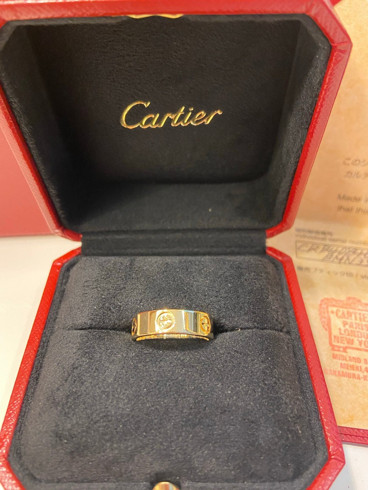 Cartier Love Ring 18KT Yellow Gold Screw Motif #54/7