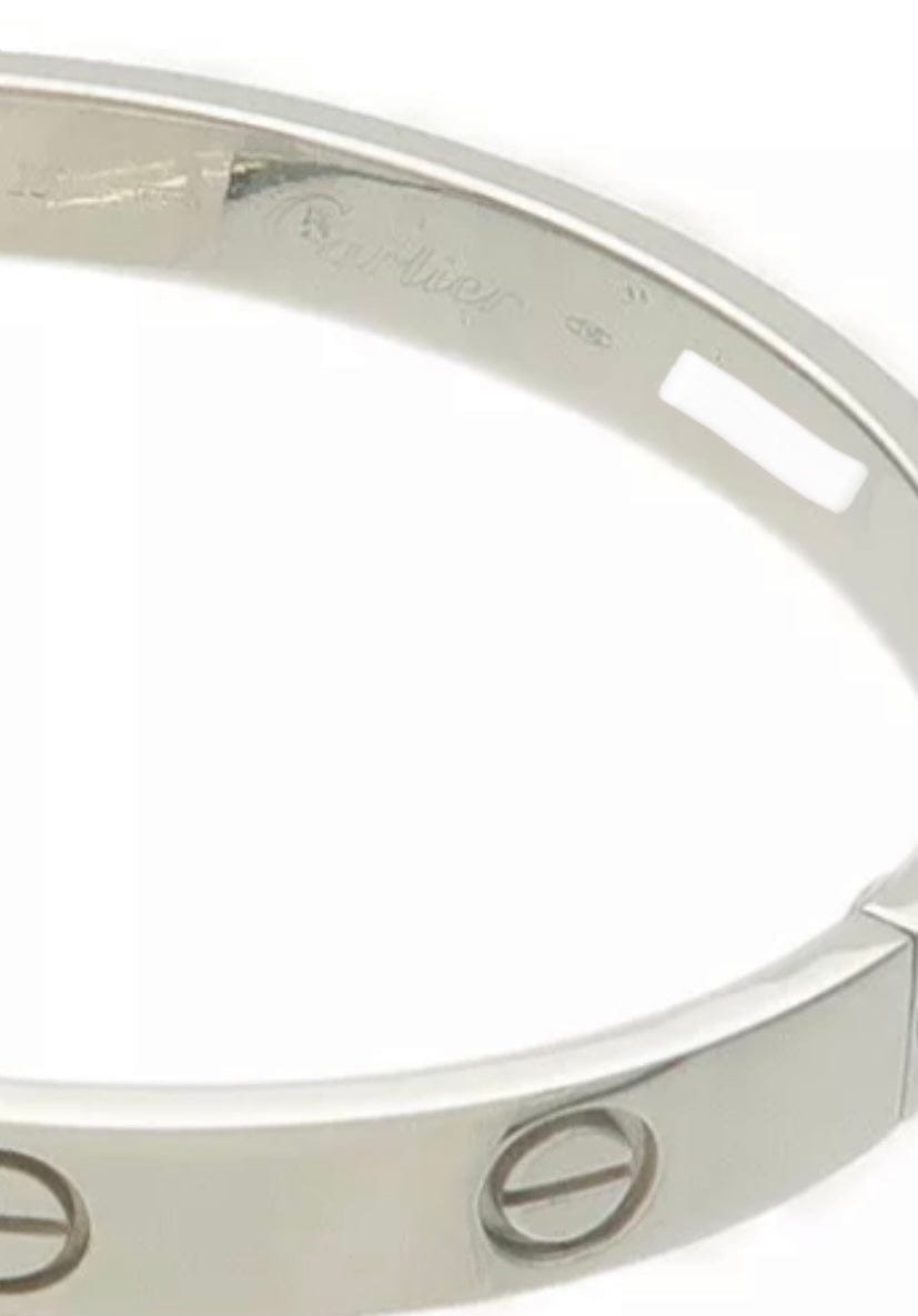Cartier 18KT White Gold Love Bracelet Size #16 w/ Cert