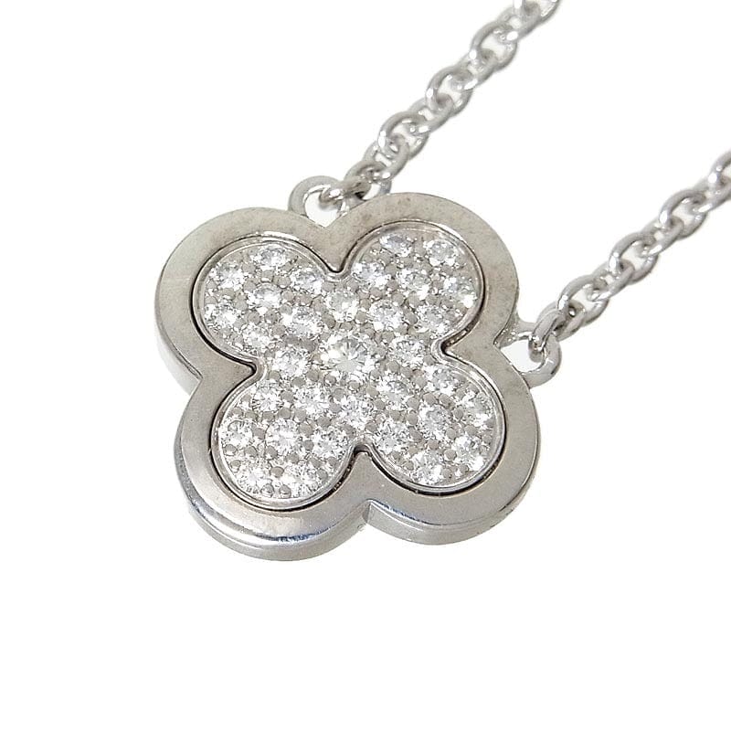 Van Cleef & Arpels Diamond Pure Alhambra 18Kt White Gold Large Version Necklace