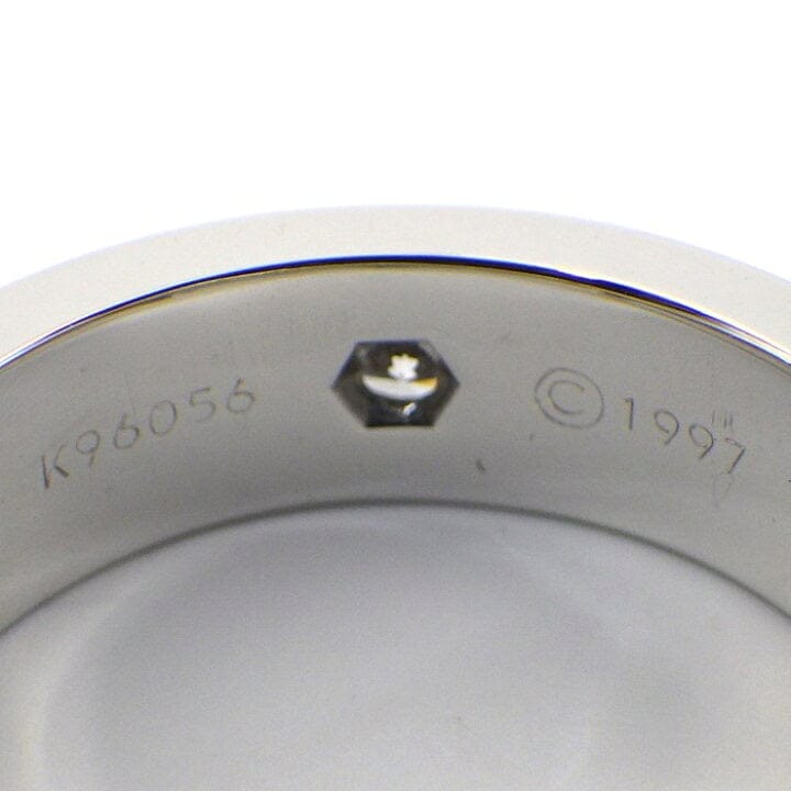 Cartier 6P Full Diamond 18KT White Gold Love Ring #51/ US 5.5