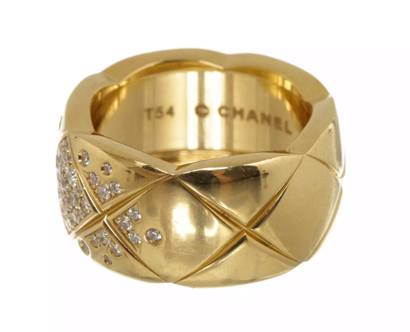 CHANEL CoCo Crush Diamond 18KT Yellow Gold Ring Size 54/ US 7