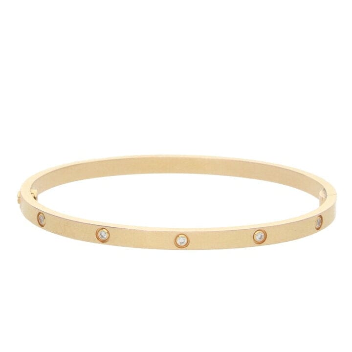 Cartier 10 Diamond 18KT Rose Gold Small/ Thin Love Bracelet
